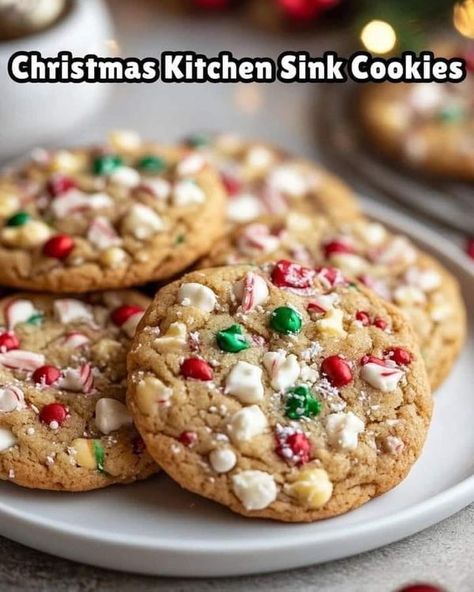 Sink Cookies, Kitchen Sink Cookies, Christmas Kitchen, Flavorful Recipes, Air Fryer Recipes, 2 Cups, Purpose Flour, Kitchen Sink, Christmas Cookies