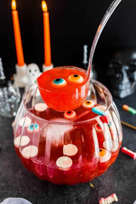 Easy Halloween Punch Recipe - Foxes Love Lemons Easy Halloween Punch Nonalcoholic, Alcoholic Punches For A Party, Red Halloween Punch, Halloween Punch Ideas, Halloween Punch Recipes Non Alcoholic, Halloween Punch Recipes Alcoholic, Punch Bowl Recipes, Easy Halloween Punch, Red Punch Recipes