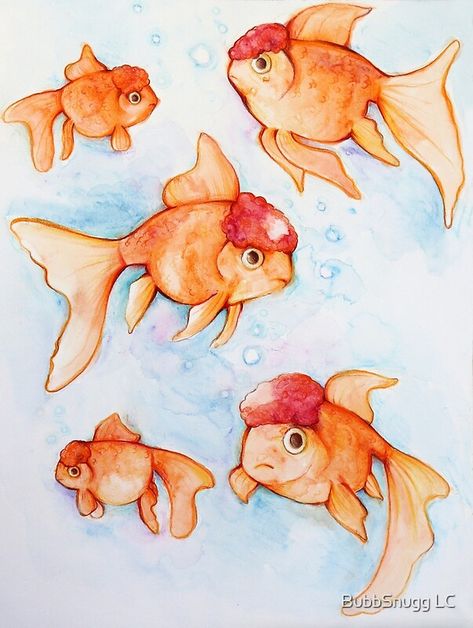 Fancy Oranda Goldfish • Millions of unique designs by independent artists. Find your thing. Goldfish Oranda, Goldfish Poster, Goldfish Drawing, Goldfish Watercolor, Art Deco Design Elements, Oranda Goldfish, Fantail Goldfish, Fish Goldfish, Fancy Goldfish