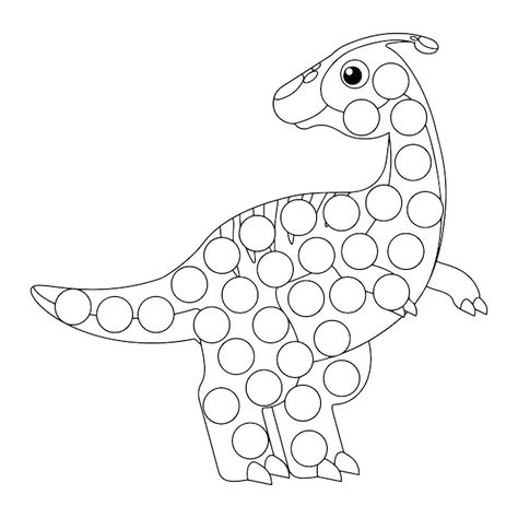 Premium Vector | Dinosaur dot marker activity page for kids Dinosaur Dot To Dot Printables, Dinosaur Dot Art, Dinosaur Dot Painting, Dinosaur Dot Marker Printables, Dino Activities For Preschool, Dino Playdough, Dinosaur Worksheets Preschool, Dino Activities, Marker Coloring Pages