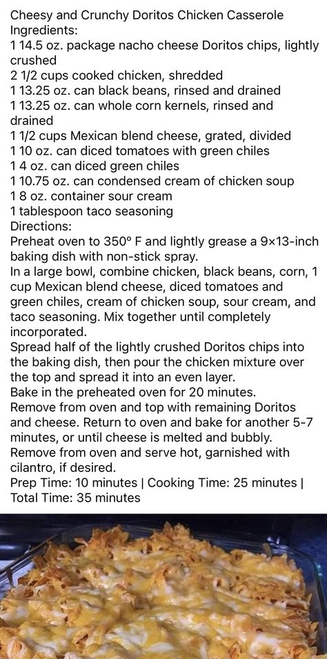 Doritos Chicken Casserole, Doritos Chicken, Chicken Dorito Casserole, Casseroles Crockpot, Fast Dinners, Nacho Cheese, Winner Winner Chicken Dinner, Canned Black Beans, Dinner Is Served