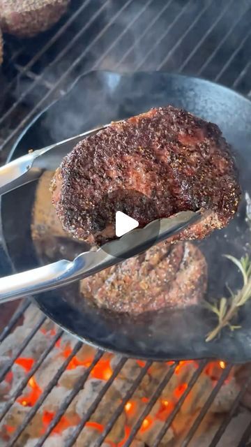 Malcom Reed on Instagram: "Nothing more romantic than a perfectly cooked steak basted with butter! . . #filet #castironsteak #steak #valentinesdinner #dateideas #openfirecooking #howtobbqright #reels" Cast Iron Steak, Kamado Bbq, Baked Steak, Open Fire Cooking, Big Green Egg, How To Grill Steak, Sirloin Steaks, Nothing More, Steak Recipes