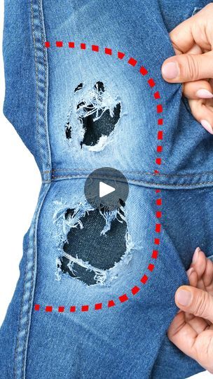 274K views · 2.6K reactions | Unique Repairing idea! How to fix a hole in jeans invisibly! Miarti 🧵✂️ | Unique Repairing idea! How to fix a hole in jeans invisibly! Miarti 🧵✂️ | By Miarti - Wiederverwendung | Facebook How To Patch Holes In Jeans, Patching Holes In Clothes, Hole In Jeans, Patch Hole, Sewing Jeans, Frayed Jeans, Jeans Button, Sewing Tips, Fabric Scraps