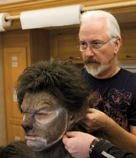 Rick Baker - Make-up Artist Wolfman Makeup Men, Rick Baker Makeup, Big Bad Wolf Makeup, Werewolf Prosthetic Makeup, Creature From The Black Lagoon Makeup, Scary Monster Makeup, Star Wars Makeup, Makeup Zombie, Prosthetic Makeup