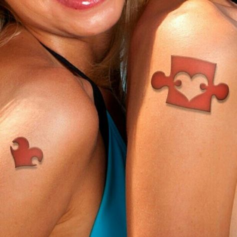 Cute Mother Daughter Tat, Mommy Daughter Tattoos, Tattoo Ideas For Moms, Puzzle Piece Tattoo, Mom Daughter Tattoos, Mother Daughters, Daughter Tattoo, Love Is Forever, A Mother's Love