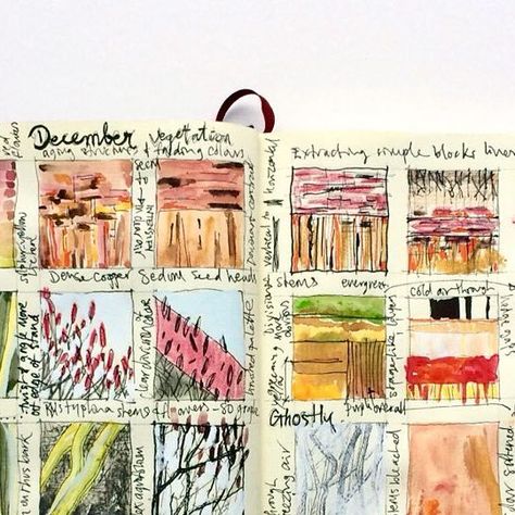 Sketchbook Thumbnails, Tansy Hargan, Notes Handwriting, Grid Journal, Illustration Process, Art Alevel, Thumbnail Sketches, Grid Journals, Winter Plants