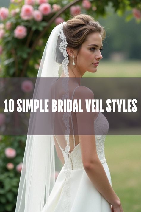 Did you know that the simple bridal veil can transform your entire wedding look? Discover elegant styles that blend timeless charm with modern flair. Explore breathtaking photo inspirations and find the perfect veil to match your dream gown. Dive into the world of wedding magic and let your big day be unforgettable with the veil that speaks to your heart. Your perfect bridal accessory is just a click away! Finger Tip Veils Bridal, Romantic Bridal Hair With Veil, Wedding Veils Cathedral, Fun Bridal Accessories, Wedding Updo With Cathedral Veil, Wedding Updo With Veil On Top, Bridal Hairdo With Veil, Short Wedding Veils With Hair Down, Veil Alternative Wedding