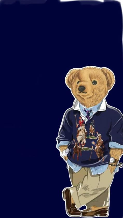 Navy blue wallpaper, Ralph Lauren polo bear Polo Bear Wallpaper, Ralph Lauren Wallpaper, Navy Blue Wallpaper, Polo Bear, Bear Wallpaper, Blue Wallpaper, Wallpaper Iphone, Teddy Bear, Ralph Lauren