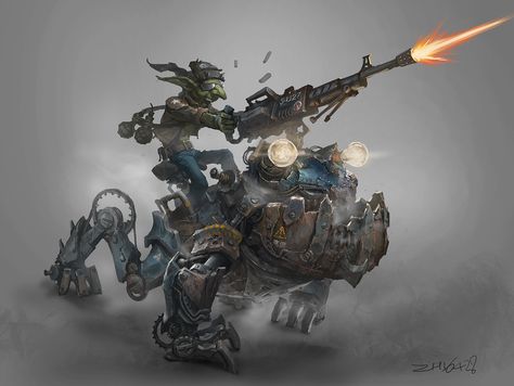 Steampunk Character, Goblin Art, Dungeons And Dragons Characters, Dnd Art, Modern Fantasy, Steampunk Art, Mythical Creatures Art, Robots Concept, Robot Art