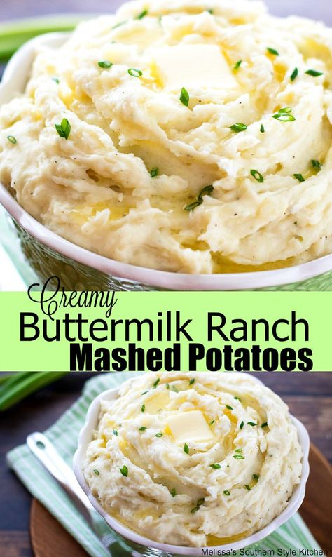 Best Instant Mashed Potatoes, Seafood Sides, Ranch Mashed Potatoes, Southern Thanksgiving Recipes, Best Potato Recipes, Southern Thanksgiving, Sides Dishes, Instant Mashed Potatoes, Buttermilk Ranch