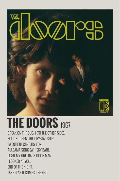 John Densmore, Robby Krieger, Alabama Song, The Doors Band, Ray Manzarek, Minimalist Polaroid Poster, Minimalist Music, Rock Band Posters, Song Cover