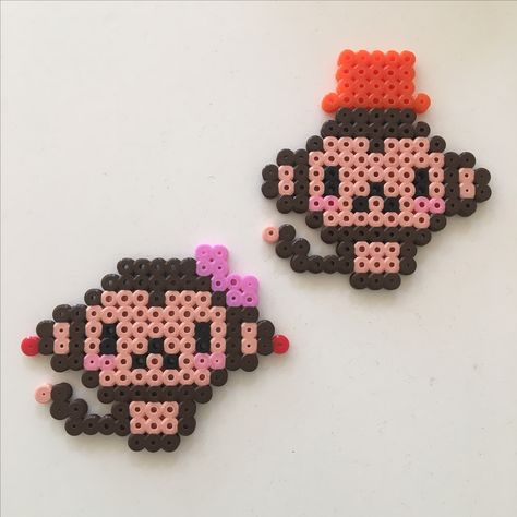 Cheeky Monkey Hama Bead Design by The Harrisons Monkey Hama Beads, Perler Beads Monkey, Baby Rat, Animal Squishies, Melt Beads, Kandi Cuff Patterns, Melt Beads Patterns, Pony Bead Projects, Perler Projects