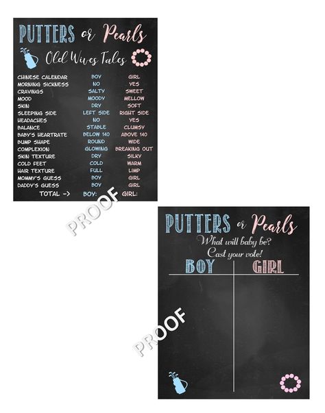 Putters Or Pearls Gender Reveal, Putters Or Pearls, Gender Reveal Box, Old Wives Tales, Twin Gender Reveal, Creative Pregnancy Announcement, Old Wives Tale, Baby Taylor, Wives Tales