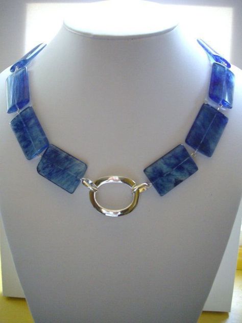 Beads Jewelry Ideas, Square Beads, Blue Swirl, Handmade Beaded Necklaces, Necklace Making, Chunky Jewelry, Fashion Jewelry Sets, Beaded Jewelry Patterns, Necklace Online