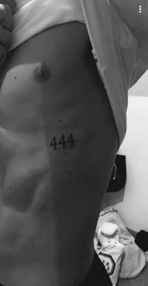 Herren Hand Tattoos, 444 Angel Number, Tattoo Homme, Rib Tattoos For Guys, Tattoos On Side Ribs, Ab Tattoo, Small Tattoo Placement, Hidden Tattoos, Ribcage Tattoo