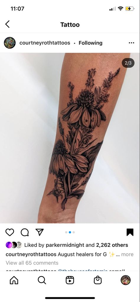 Mountain Floral Sleeve Tattoo, Mountain Flowers Tattoo, Flower Bouquet Tattoo, Bouquet Tattoo, Mountain Tattoo, Floral Tattoo Sleeve, Floral Sleeve, Realism Tattoo, Flower Field