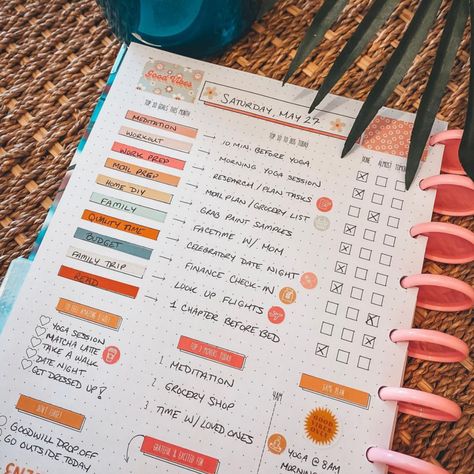 Daily Grind Planner, Bujo Daily, Angie Bellemare, Bullet Journal Yearly, Aesthetic Digital Planner, Daily Planner Book, Organization Goals, Daily Planner Journal, Vision Planner