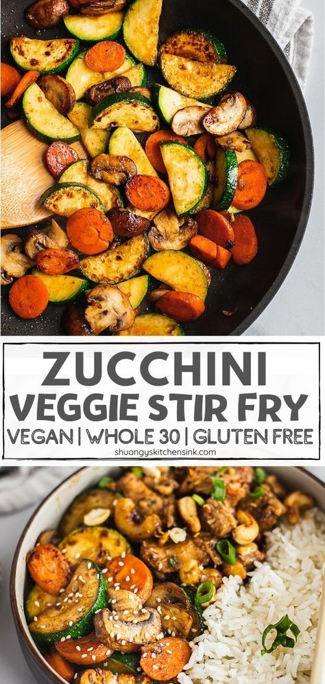 This zucchini mushroom stir fry is an easy and flavorful veggie dish I love to whip up on a busy weeknight. In under 15 minutes, you have the perfect side dish to anything you are serving for dinner. It is a Fan Favorite in the SKS community. Give it a try yourself! Fan Favorite Dinners, Zucchini Mushroom Stir Fry, Zucchini Stir Fry, Mushroom Stir Fry, Sauteed Carrots, Veggie Stir Fry, Teriyaki Sauce, Perfect Side Dish, Veggie Dishes