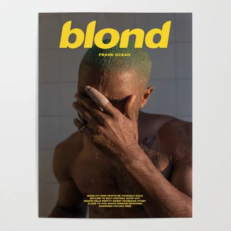 Aesthetic Frank Ocean, Poster Rapper, Blonde Album, Frank Ocean Blond, Album Cover Poster, Frank Ocean, Room Aesthetic, Blonde