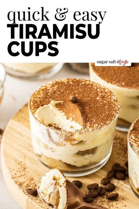 Individual Tiramisu Cups, Individual Tiramisu, Finger Biscuits, Gluten Free Tiramisu, Dessert Shooters Recipes, Tiramisu Cups, Mascarpone Whipped Cream, Easy Tiramisu Recipe, Impressive Dessert