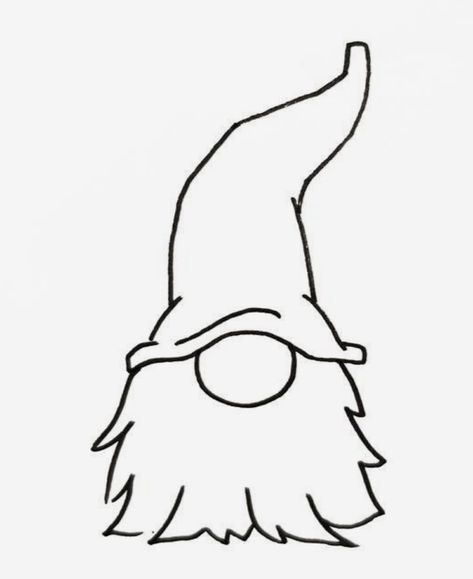 Draw Gnomes Simple, Drawing Gnomes Simple, Simple Gnome Drawing, Christmas Gnome Drawing, Gnome Drawing Simple, Christmas Gnomes Drawing, Gnomes Drawing, Gnome Template, Gnome Drawing