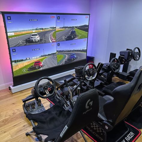 Console Gaming Setup, Racing Setup, Simulator Room, Game Station, Flight Simulator Cockpit, Basement Games, Ar Game, Cool Room Designs, Gaming Furniture