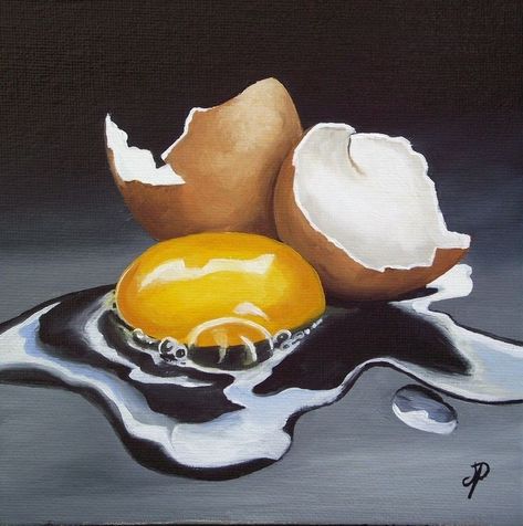 Food Art Photography, Hyper Realistic Paintings, Abstract Coloring Pages, Portraiture Painting, Colored Pencil Artwork, Art Painting Gallery, Dark Art Drawings, Egg Painting, Egg Art