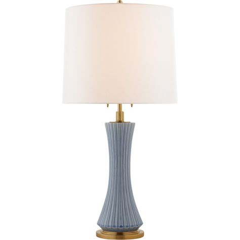 Gold Bedside Lamp, Visual Comfort Lighting, Thomas O'brien, Eclectic House, Large Table Lamps, Blue Lamp, Recessed Downlights, Modern Lamp Shades, High Table