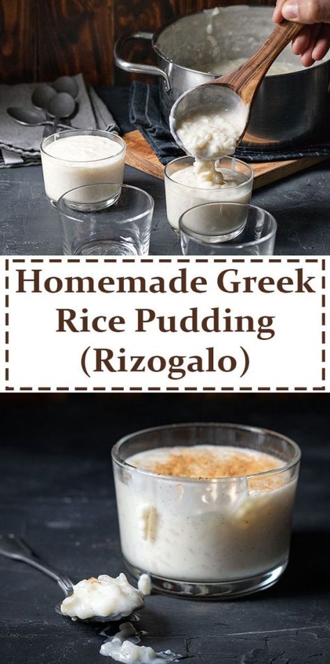 Homemade Greek Rice Pudding (Rizogalo) Greek Deserts, Greek Rice Pudding, Superfood Breakfast Bowl, Mediterranean Vegan, Pudding Rice, Sticky Pudding, Greek Rice, Greek Christmas, Superfood Breakfast