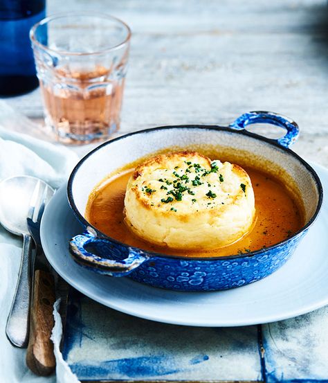 Montrachet's double-baked crab soufflés are superb - thankfully, they've shared the recipe so you can enjoy them at home. Crab Souffle, Baked Crab, Souffle Recipes, Fine Dining Recipes, Crab Recipes, Chef Recipes, Fish Dishes, Seafood Dishes, Savoury Dishes