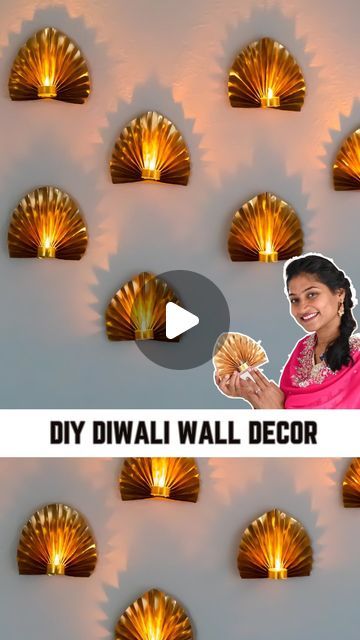 Easy Diy Diwali Decorations, Diwali Room Decor Ideas Aesthetic, Easy Diwali Decoration Ideas At Home, Home Decoration Ideas For Diwali, Diy Diwali Wall Decor, Diya Decoration Ideas Home Decor, Diwali Wall Decorations At Home, Diwali Party Decorations At Home, Diwali Wall Decoration Ideas