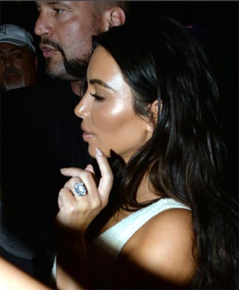 Kim Kardashian Gets Flawless 20-Carat Stunner to Complement Her 15-Carat Engagement Diamond - Matthew Erickson Jewelers Kim Kardashian Ring, Cardi B Tattoo, Carlo Ponti, Cushion Cut Diamond Engagement Ring, Gif Disney, Mtv Videos, Video Music Awards, Mtv Video Music Award, Emerald Cut Diamond