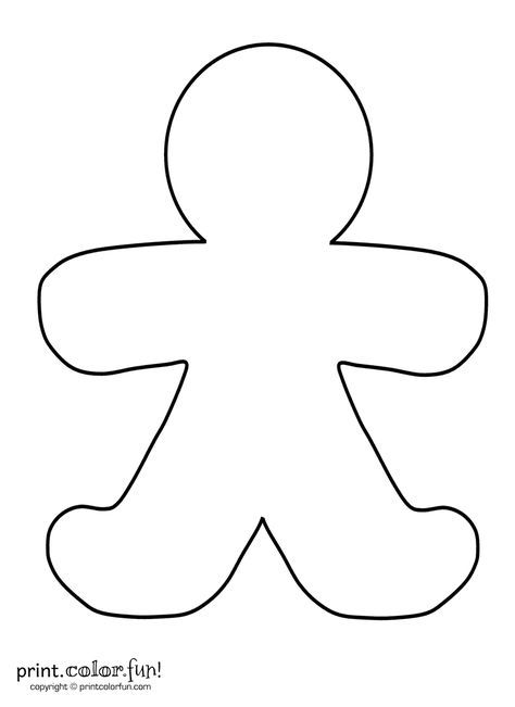 Blank gingerbread man | Print. Color. Fun! Free printables, coloring pages, crafts, puzzles & cards to print Gingerbread Man Template, Gingerbread Man Coloring Page, Juleverksted For Barn, Gingerbread Man Activities, Gingerbread Activities, Egiptul Antic, Gingerbread People, December Crafts, Gingerbread Crafts