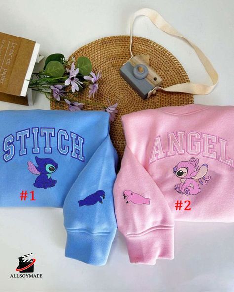 Stitch And Angel Sweatshirt, Angel Sweatshirt, Stitch Pics, Matching Things, Manifesting 2024, Cute Disney Outfits, Cute Clothing Stores, Matching Hoodies, Angel Costume