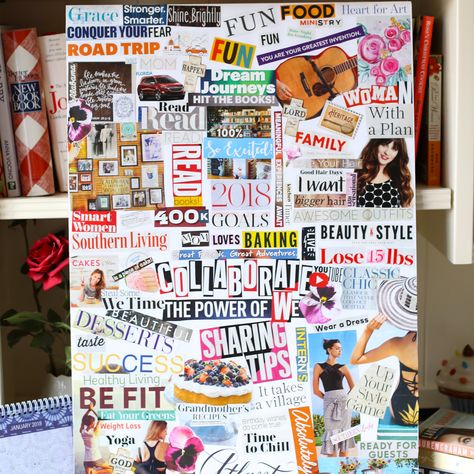 Have you ever wanted to create a vision board? Let me show you how to do it yourself (DIY) in 5 easy steps. (If you’re in a hurry, you can scroll all the way down for the 5 easy steps.) Here’s the vision board I made for my 2018 goals. I’m really happy with how...Read More Dream Poster Board Ideas, Vision Poster Board, Vision Board Poster Ideas, Kids Vision Board, Vision Board Themes, Creative Vision Boards, Online Vision Board, Vision Board Diy, Vision Board Collage