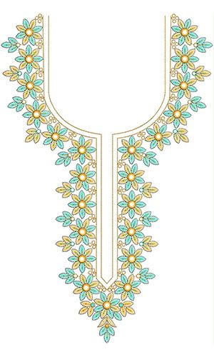 Neck Embroidery Design 20535 Latest Embroidery Designs, Embroidery Online, Embroidery On Kurtis, Kurti Embroidery Design, Embroidery Design Sets, Neck Embroidery, Border Embroidery Designs, Computerized Embroidery, Embroidery Works