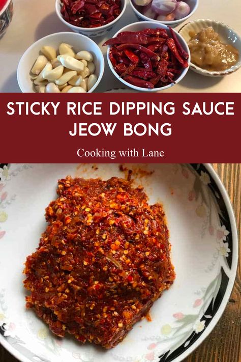 Chilli based dipping sauces are always a favorite among spice lovers. They go really well with Lao and other Southeast Asian food. Jeow Bong is an authentic Lao dipping sauce that is made from chilli paste. If you like heat, make sure you try making this sauce by following this recipe. #chillisauce #DippingSauce #LaoCuisine Sticky Rice Sauce Recipe, Authentic Laotian Food, Jeow Bong Recipe, Laos Food Authentic, Sticky Rice Sauce, Lao Food Recipes, Thai Sauces, Laos Recipes, Asian Potluck