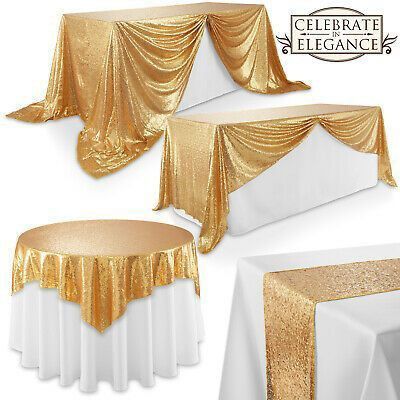 Wedding Cake Table Decorations, Table Covers Wedding, Projek Menjahit, Table Cloth Decorations, Wedding Stage Decorations, Summer Decorating Ideas, Glitter Wedding, Table Cloths, 50th Wedding Anniversary