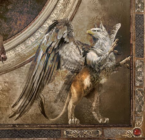 Griffin Mythical, Legends And Myths, Fantasy Beasts, Angel Aesthetic, New Gods, Mythical Creatures Art, Surreal Art, Ancient Egyptian, Creature Art