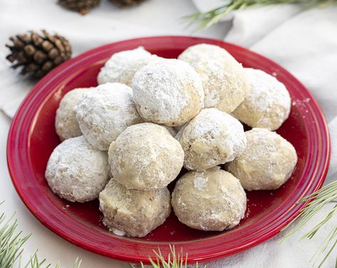 Snowball Cookies are rich, buttery cookies that are full of chopped pecans and twice rolled in sugar for a powdery coating. Mexican Wedding Cookies, Russian Tea Cookies, Cookies, Baking, Cookie Exchange, Cookie Recipes, i am baker, iambaker, Christmas, New Years, New Years, Snacks Butter Ball Cookies, Butter Ball Cookies Recipe, Pecan Sandies Cookies, Snowball Christmas Cookies, Russian Tea Cookies, Ball Cookies, Snowballs Recipe, Pecan Snowballs, Pecan Snowball Cookies