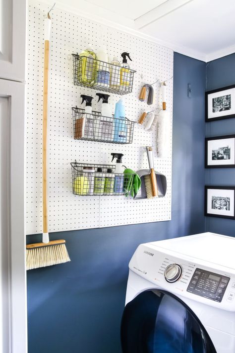 Laundry Room Organization Ideas, Laundry Room Storage Shelves, Room Organization Ideas, Small Laundry Room Organization, Room Storage Diy, Cleaning Supplies Organization, Small Laundry Rooms, Small Laundry Room, Small Laundry