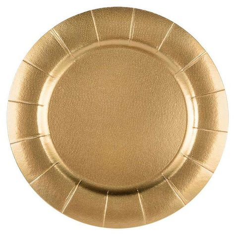 13" Gold Round Disposable Paper Charger Plates (120 Plates) | Michaels Gold Charger Plate, Simple Table Settings, Elegant Plates, Gold Chargers, Party Table Decorations, Gold Paper, Disposable Tableware, Charger Plates, Plate Size