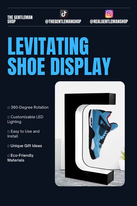 👟 Elevate Your Shoes - Get Your Levitating Shoe Display Now! 👟 LED Lighting #PinterestPinIdea #LEDLighting #LevitatingShoeDisplay #foryoupage Bedroom Essentials, Black Home, Shoe Display, Your Shoes, Led Lighting, Level Up, Home Kitchen, Float, Floating