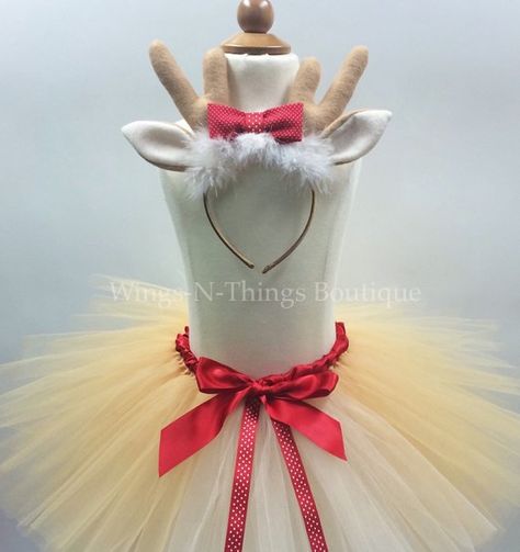 ADULT CLARICE REINDEER Tutu Skirt Set w/ Antler Headband, Women's Christmas Costume, Reindeer Rudolp Clarice Reindeer Costume, Clarice Reindeer, Reindeer Costume, Antler Headband, Christmas Costume, Tutu Outfits, Christmas Costumes, Women's Costumes, Tutu Skirt