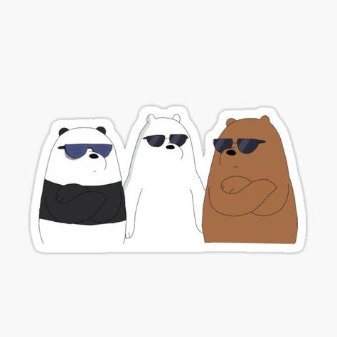 We Bare Bear Stickers Printable, We Bare Bears Tattoo, We Bare Bears Stickers, Beard Stickers, Sticker Design Inspiration, Printable Vintage Art, Single Stickers, We Bare Bears Wallpapers, Homemade Stickers