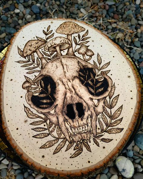 Another skull completed 💀 #woodburning #pyrography #fyp #homedecor #darkart #skull Drawing Examples, Step Drawing, Pyrography, Wood Burning, Dark Art, Wood