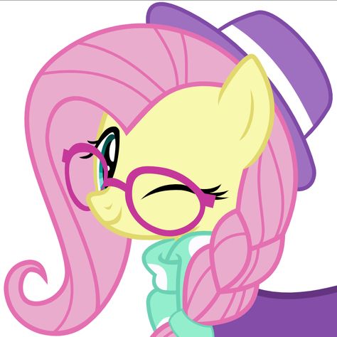 Hairstyle Braid, My Little Pony Drawing, One Eye, Pony Drawing, Simple Background, Fluttershy, Simple Backgrounds, Artist Names, Ponies