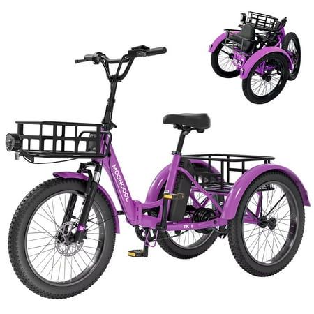 The electric tricycle(Complimentary accessory kit and lock) is equipped with a 48V 500W helical motor with a peak power of 750W and a peak torque of 43NM. Provide you with an upgraded cycling experience. This not only improves speed and torque, but also eliminates any concerns of startup slippage, providing excellent traction on slippery roads. 3 riding modes, provide you with the most comfortable riding. The Electric Tricycle is equipped with a 48V 14.5Ah removable battery, which can travel 35- Electric Tricycle Bike, Bikes For Women, 3 Wheel Electric Bike, Electric Transportation, Bike Cleaning, Bike With Basket, Tricycle Bike, Bike Electric, Electric Trike