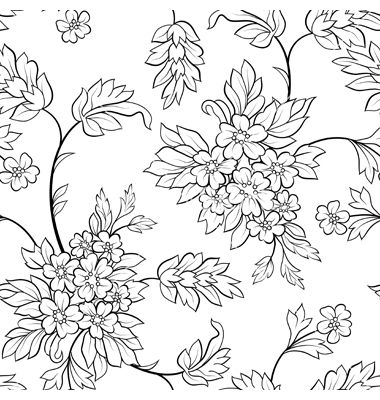 Black outline flower seamless vector Outline Wallpaper, Motif Vector, Outline Images, Flower Outline, Outline Designs, Floral Embroidery Patterns, Border Embroidery Designs, Wallpaper Black, Japanese Flowers