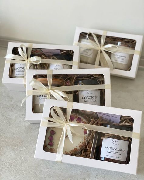 Candle Gift Hampers, Gift Set Packaging Ideas, Candle Packing Ideas, Candle Packaging Ideas Boxes, Candle Gift Box Ideas, Small Candle Business, Candle Packaging Ideas, Candles Box, Candle Packaging Design